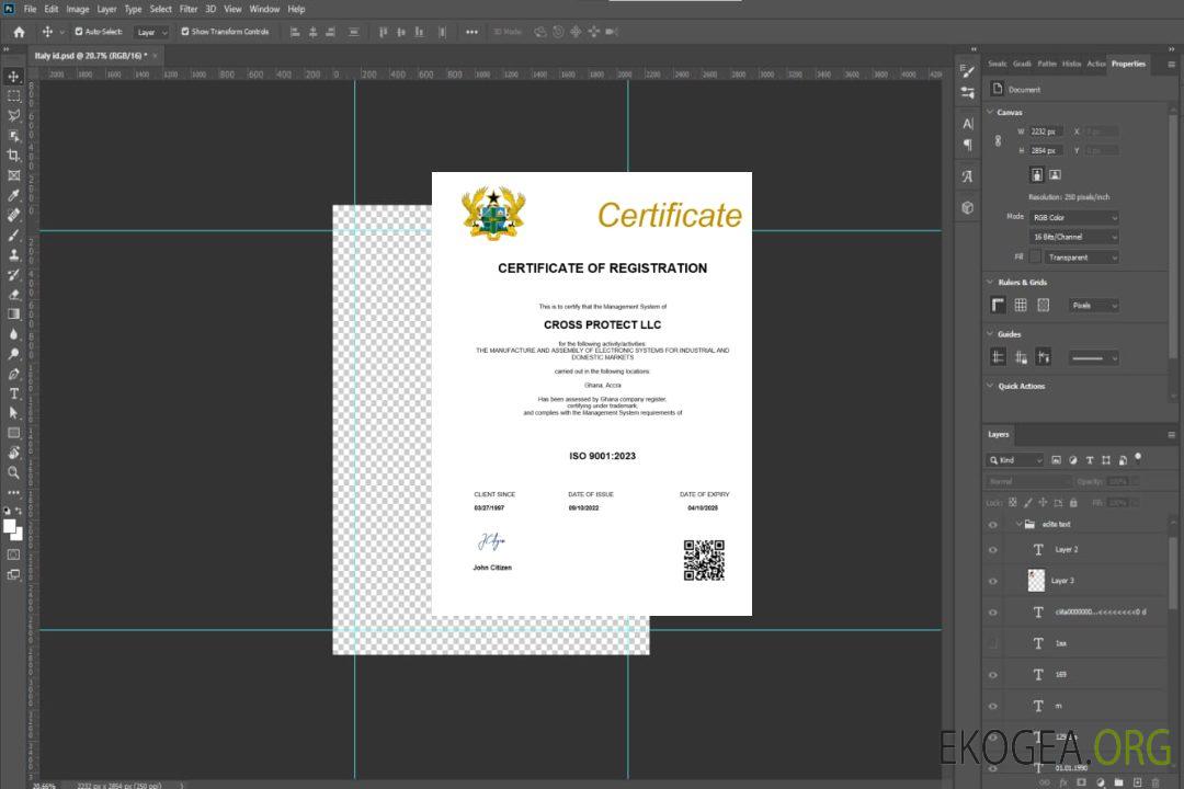 Modèle Word et PDF de certificat d'enregistrement du Ghana template